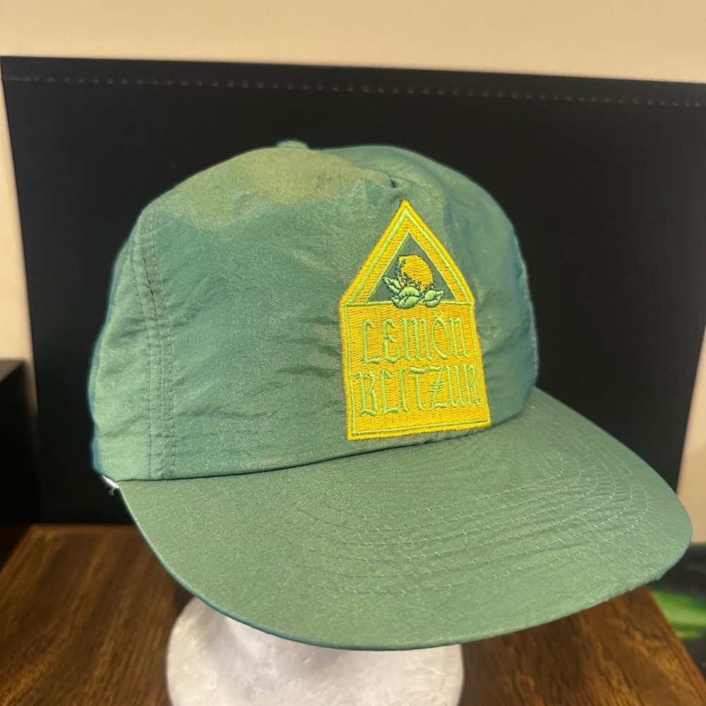 Vintage Ocean Caps USA Lemon Blitzur Green Nylon Snapback Hat Mens Retro Cap